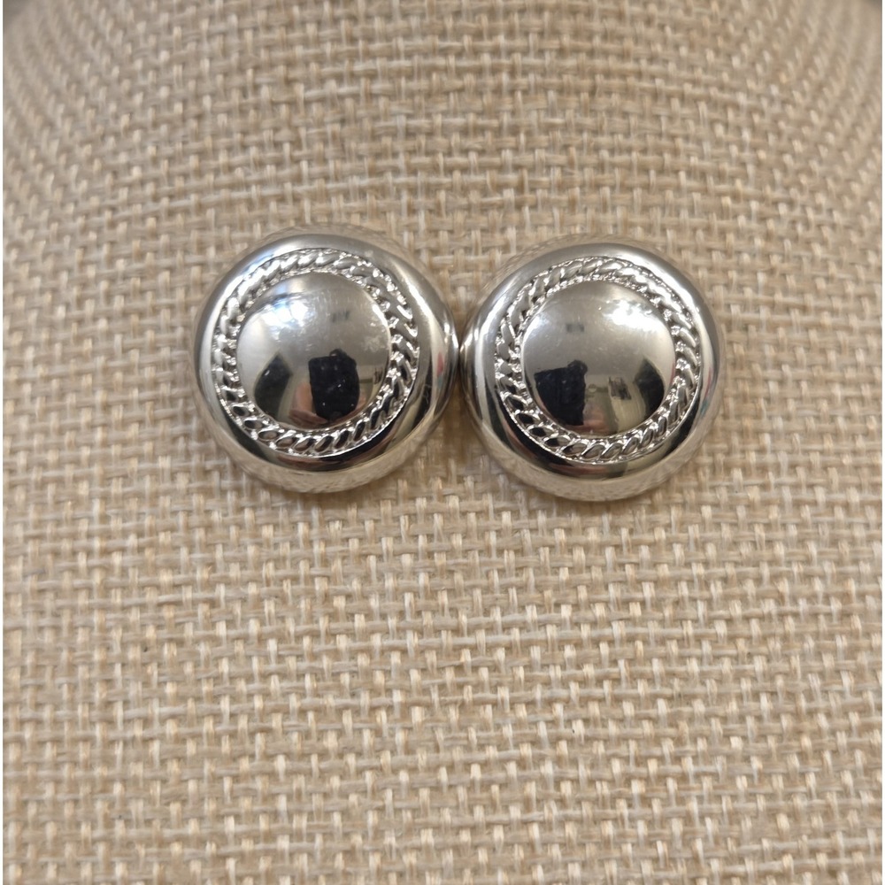 Vintage 1980s Monet Mirror Finish Shield Post Earrings